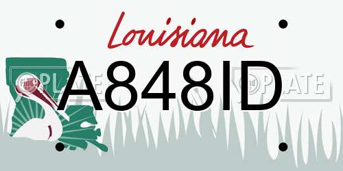 A848ID Louisiana License Plate