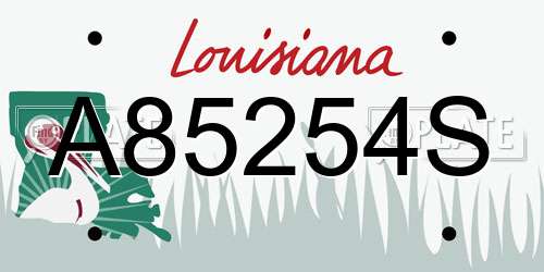 A85254S Louisiana License Plate
