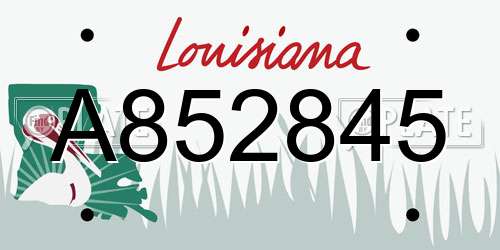 A852845 Louisiana License Plate
