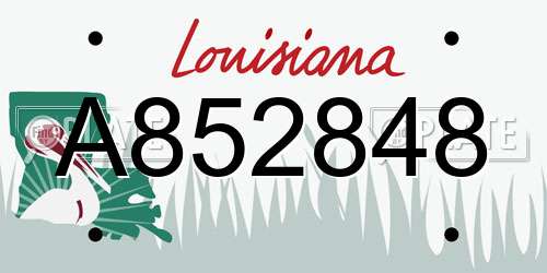 A852848 Louisiana License Plate