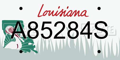 A85284S Louisiana License Plate