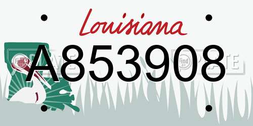 A853908 Louisiana License Plate