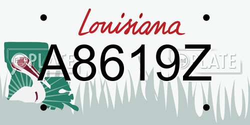 A8619Z Louisiana License Plate