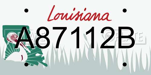 A87112B Louisiana License Plate