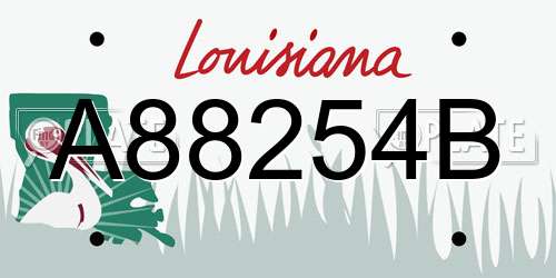 A88254B Louisiana License Plate