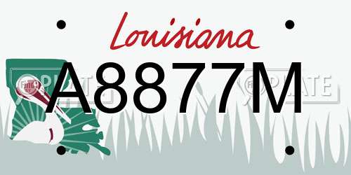 A8877M Louisiana License Plate