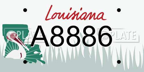 A8886 Louisiana License Plate