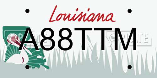 A88TTM Louisiana License Plate