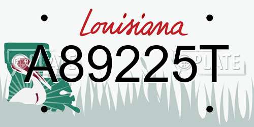 A89225T Louisiana License Plate