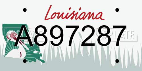 A897287 Louisiana License Plate
