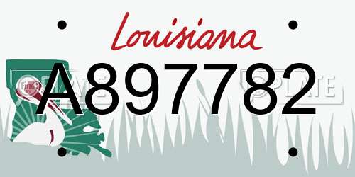 A897782 Louisiana License Plate