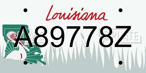 A89778Z Louisiana License Plate