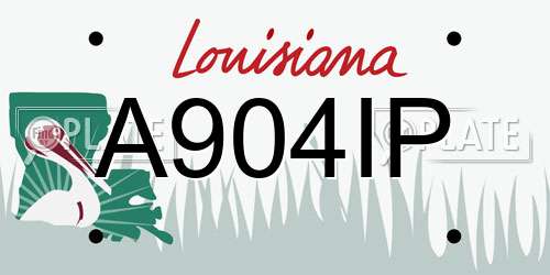A904IP Louisiana License Plate