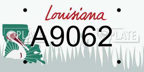 A9062 Louisiana License Plate