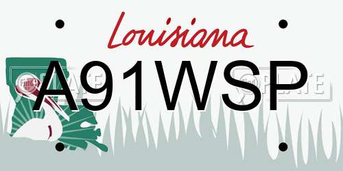A91WSP Louisiana License Plate