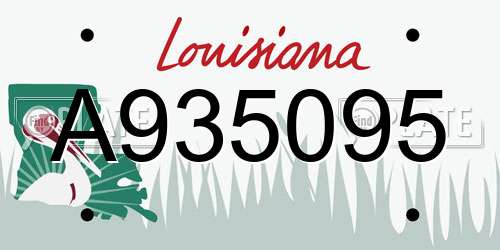 A935095 Louisiana License Plate