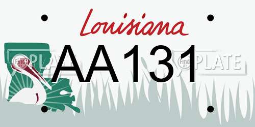 AA131 Louisiana License Plate