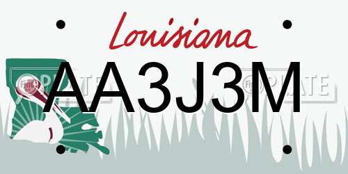 AA3J3M Louisiana License Plate
