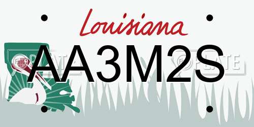 AA3M2S Louisiana License Plate