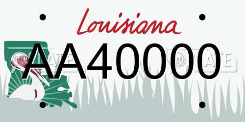 AA40000 Louisiana License Plate