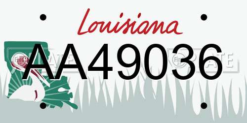 AA49036 Louisiana License Plate