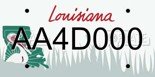AA4D000 Louisiana License Plate