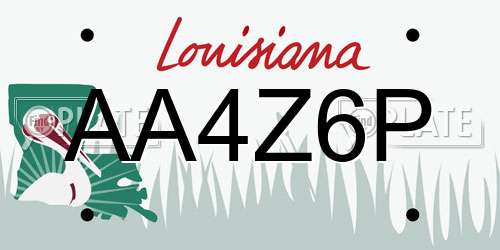 AA4Z6P Louisiana License Plate