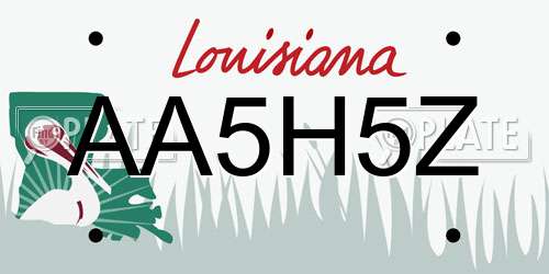 AA5H5Z Louisiana License Plate