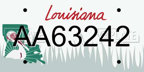 AA63242 Louisiana License Plate