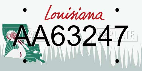 AA63247 Louisiana License Plate