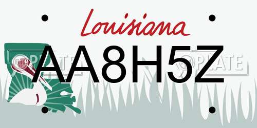 AA8H5Z Louisiana License Plate