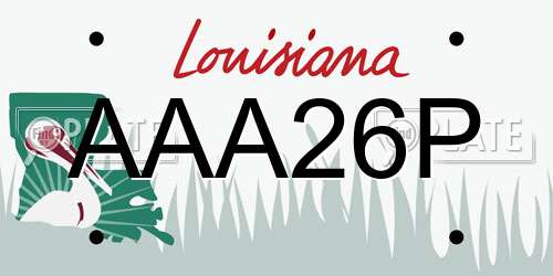 AAA26P Louisiana License Plate