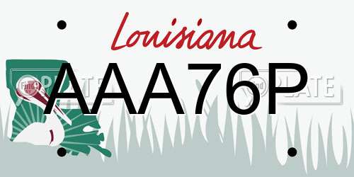 AAA76P Louisiana License Plate