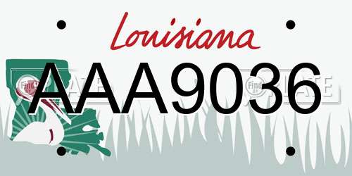 AAA9036 Louisiana License Plate