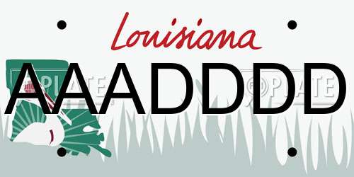 AAADDDD Louisiana License Plate