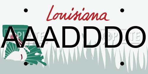 AAADDDO Louisiana License Plate