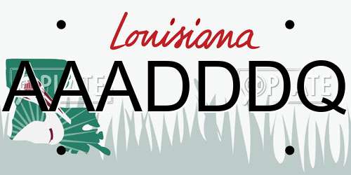 AAADDDQ Louisiana License Plate