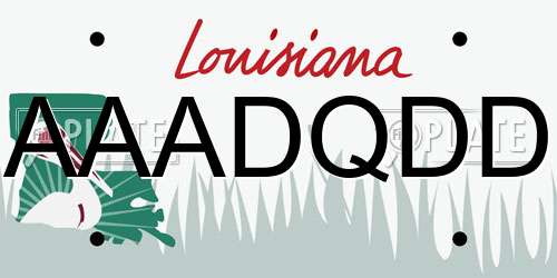 AAADQDD Louisiana License Plate