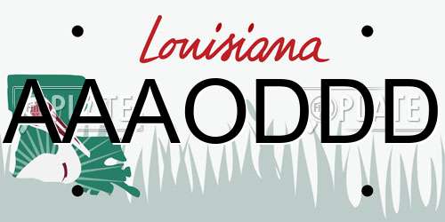 AAAODDD Louisiana License Plate