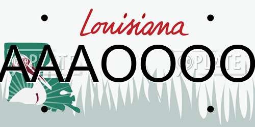 AAAOOOO Louisiana License Plate