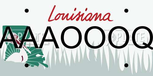AAAOOOQ Louisiana License Plate
