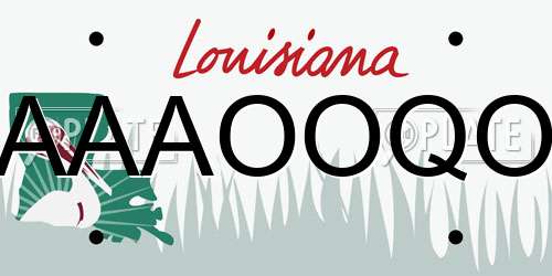 AAAOOQO Louisiana License Plate