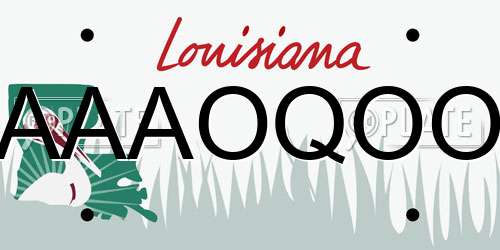 AAAOQOO Louisiana License Plate