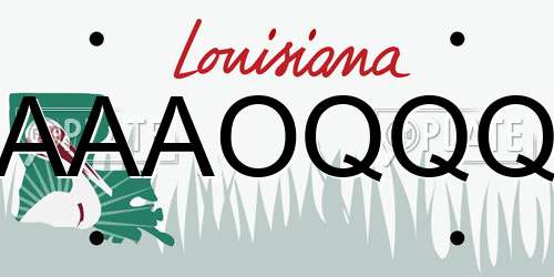 AAAOQQQ Louisiana License Plate