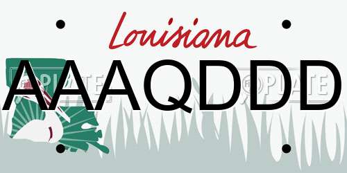 AAAQDDD Louisiana License Plate