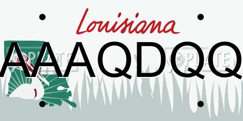 AAAQDQQ Louisiana License Plate