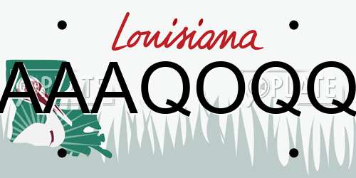 AAAQOQQ Louisiana License Plate