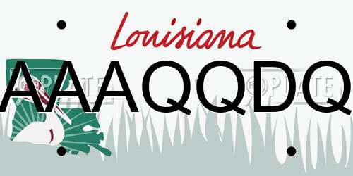AAAQQDQ Louisiana License Plate