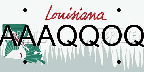 AAAQQOQ Louisiana License Plate