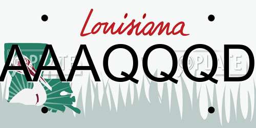 AAAQQQD Louisiana License Plate